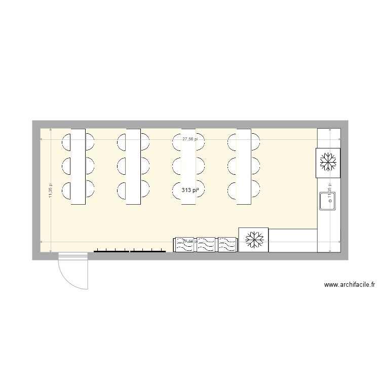 Cafétéria. Plan de 0 pièce et 0 m2