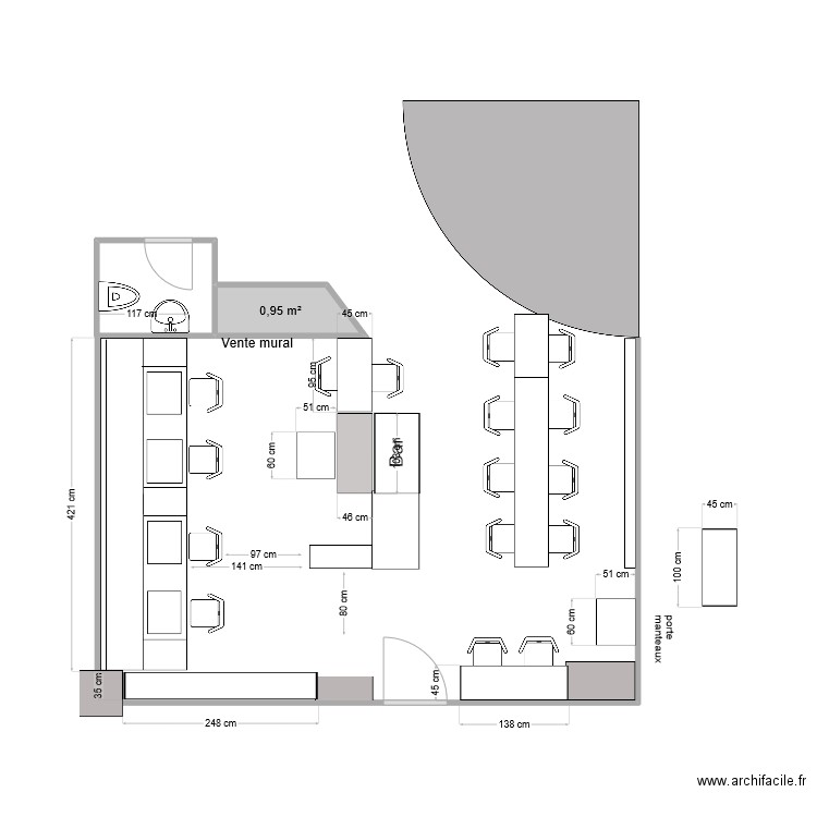 NB8 version 2022. Plan de 1 pièce et 1 m2