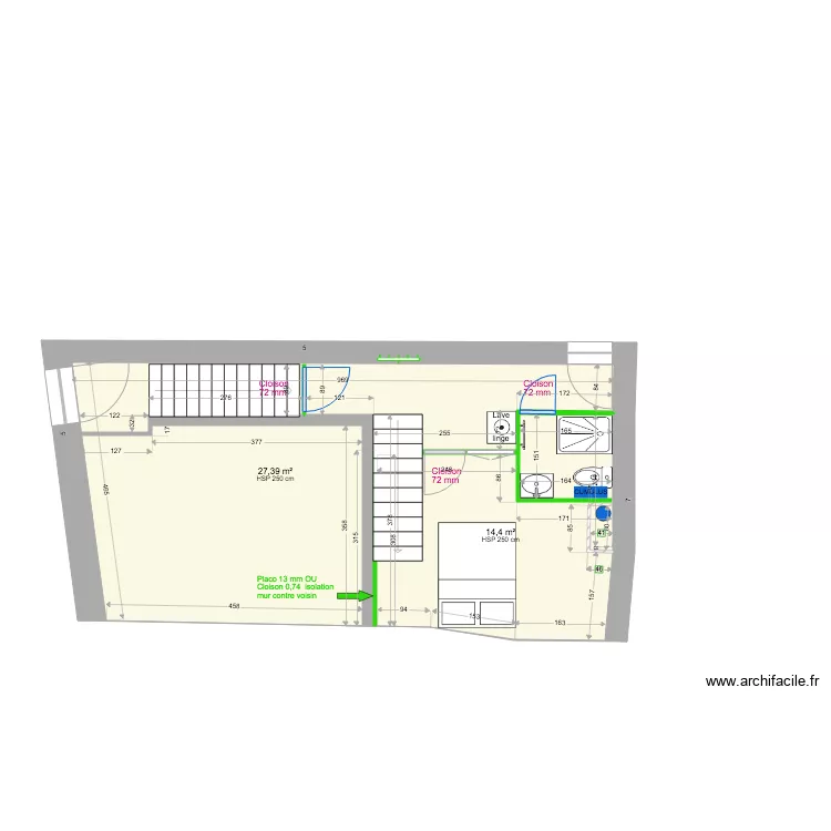 1ÉTAGE SDN CH3 PORTES. Plan de 1ÉTAGE SDN CH3 PORTES. Plan de