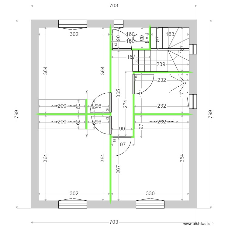 SCI PARADIS ETAGE LOT N°21. Plan de 6 pièces et 45 m2