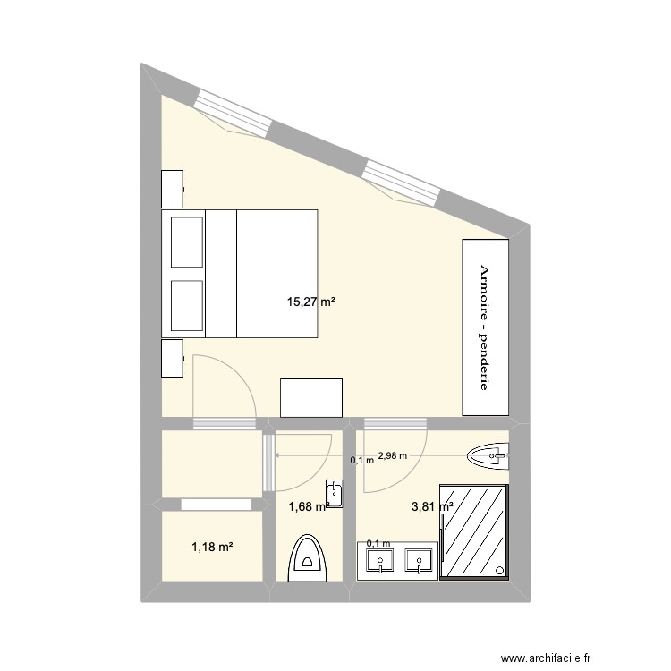 Steinbach Second. Plan de 4 pièces et 22 m2