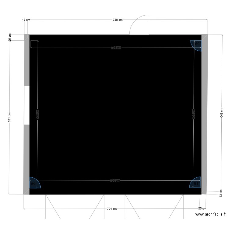 garage 2. Plan de 1 pièce et 42 m2