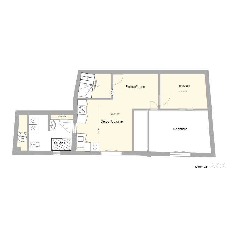 2ème étage complet. Plan de 0 pièce et 0 m2