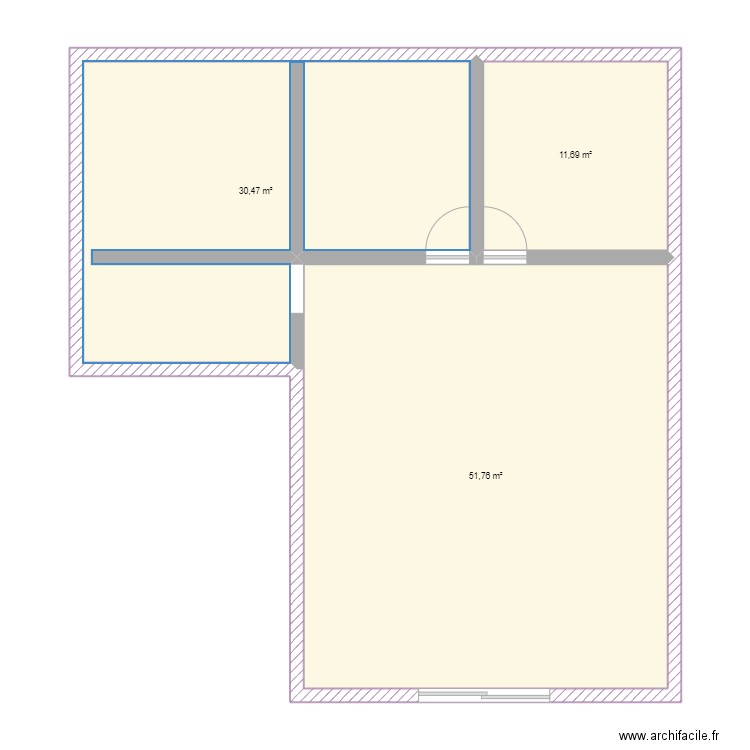 Lauroquebrune. Plan de 3 pièces et 94 m2