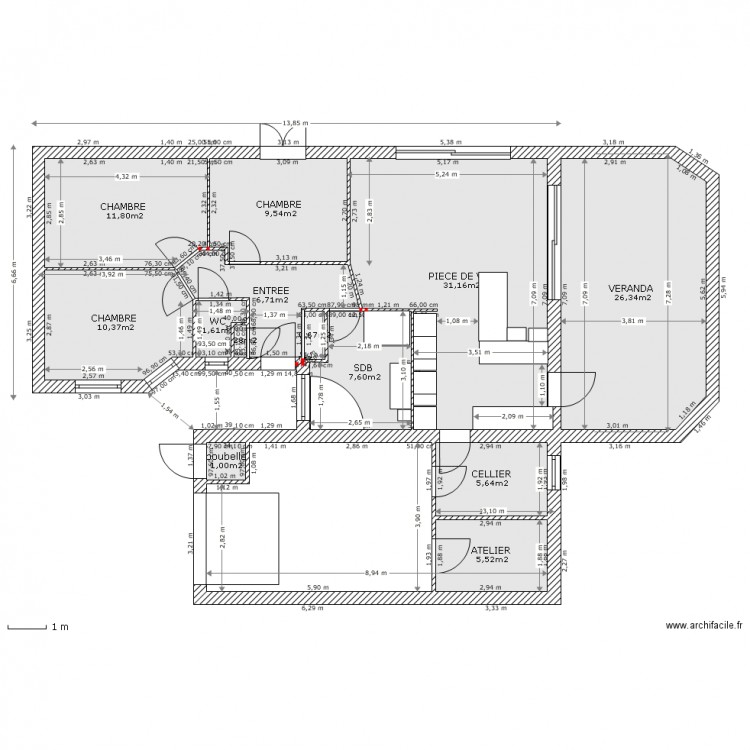 ROLLEVILLE AVEC HABITAT CONCEPT 79,42m2 avec 3 Chambres sans dressing. Plan de 0 pièce et 0 m2