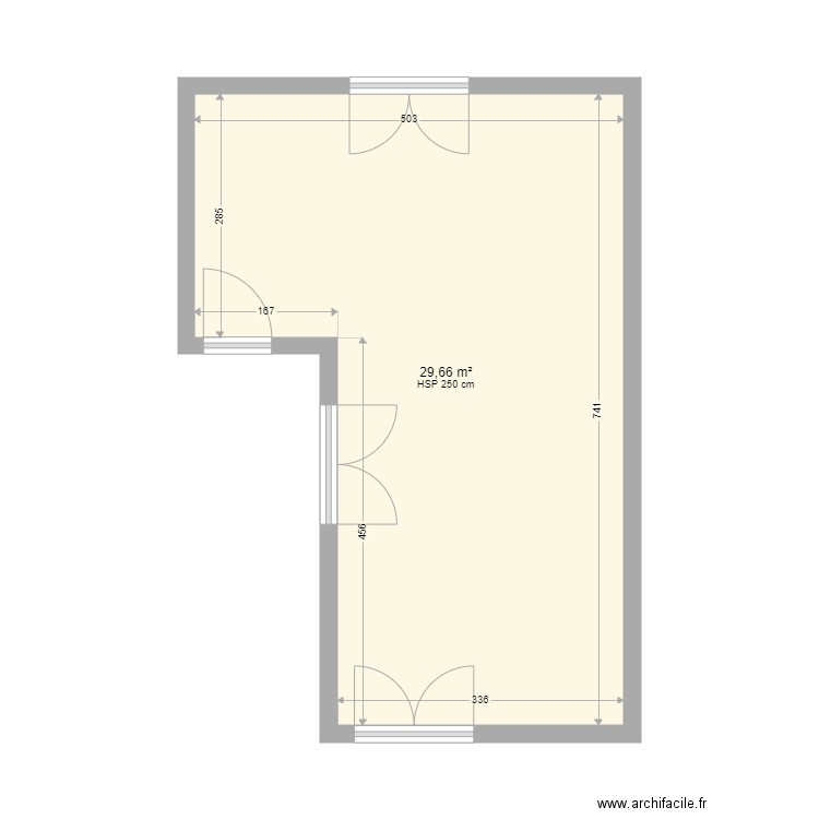 Boussaada1. Plan de 1 pièce et 30 m2