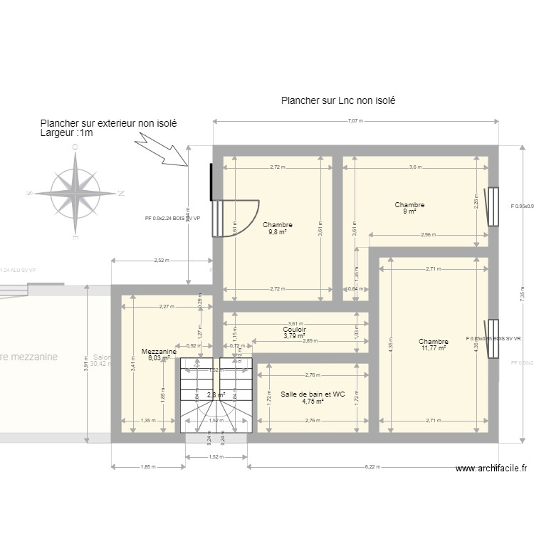 BARECHE 2. Plan de 11 pièces et 112 m2