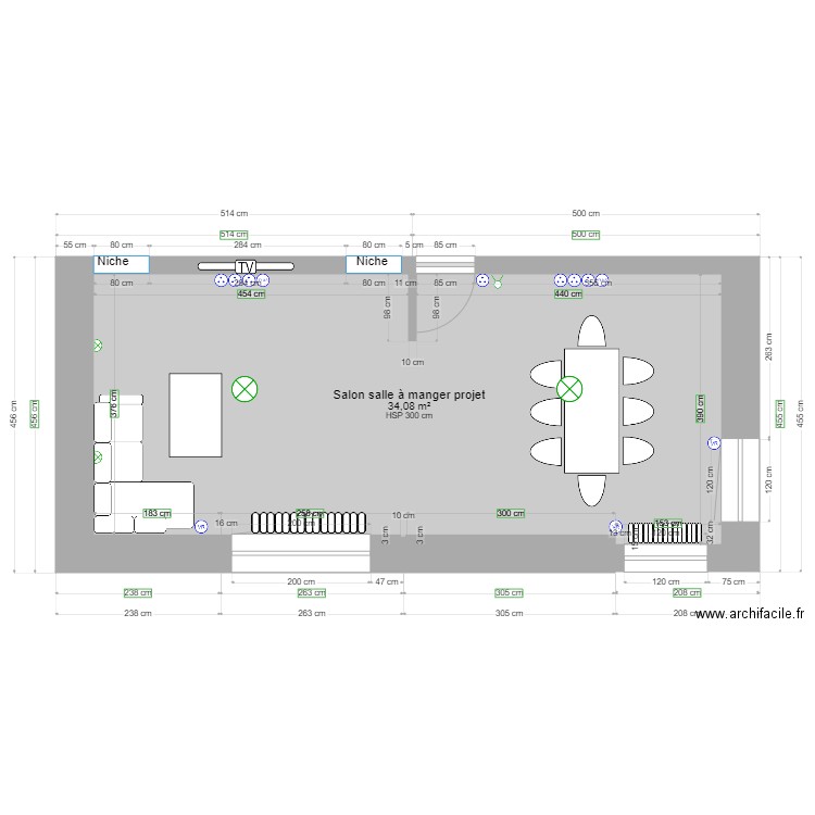 Salon salle à manger projet. Plan de 0 pièce et 0 m2