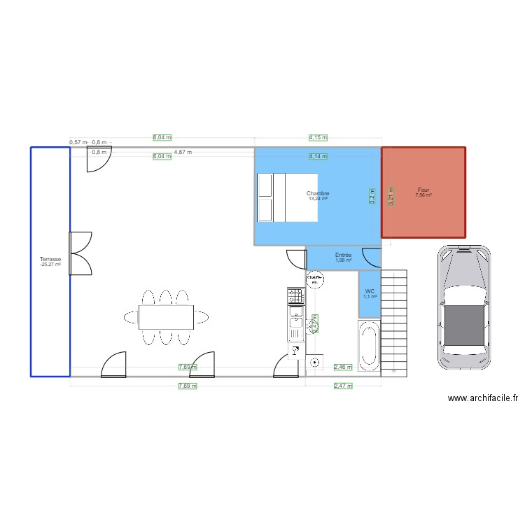 Gite Vaurs RDC. Plan de 0 pièce et 0 m2