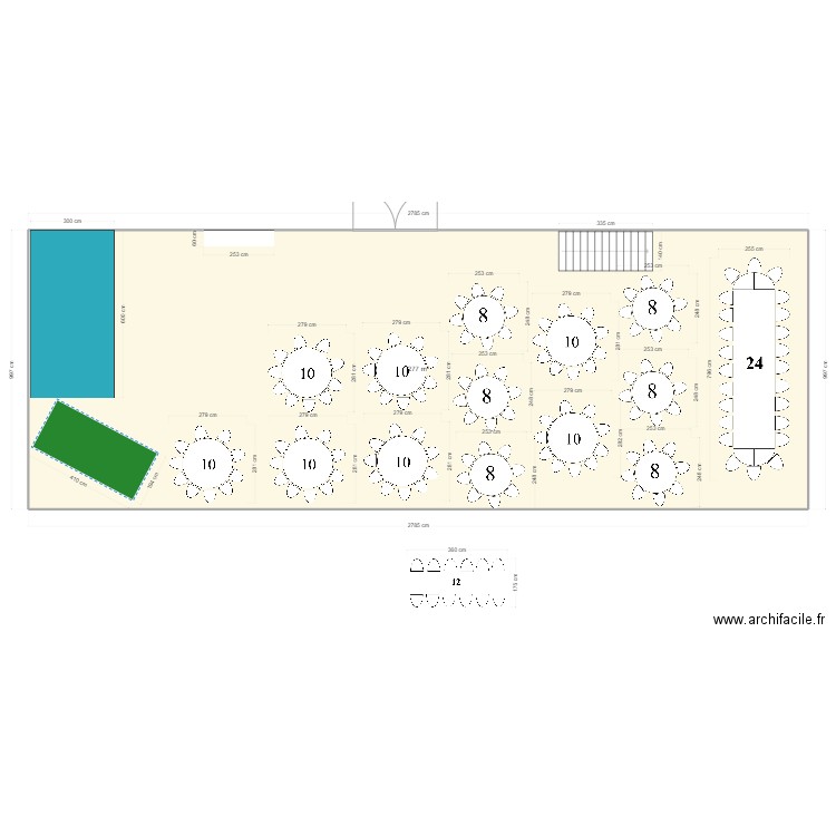 VERSION COTE. Plan de 1 pièce et 277 m2