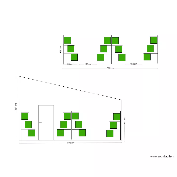 Positionnement Hamacs. Plan de 