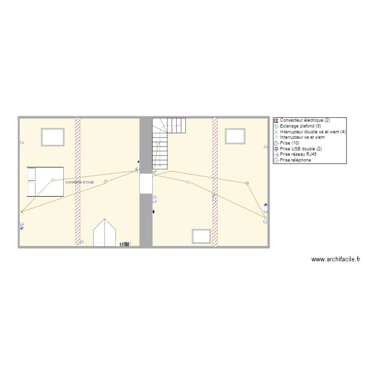 PLAN ETAGE ELEC v2. Plan de 0 pièce et 0 m2