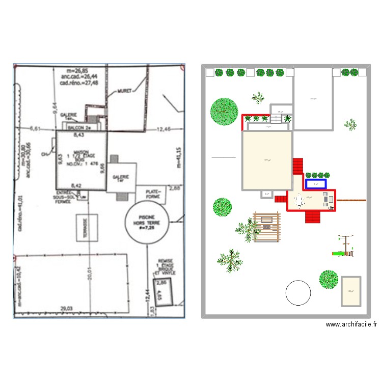 Aménagement extérieur maison. Plan de 0 pièce et 0 m2