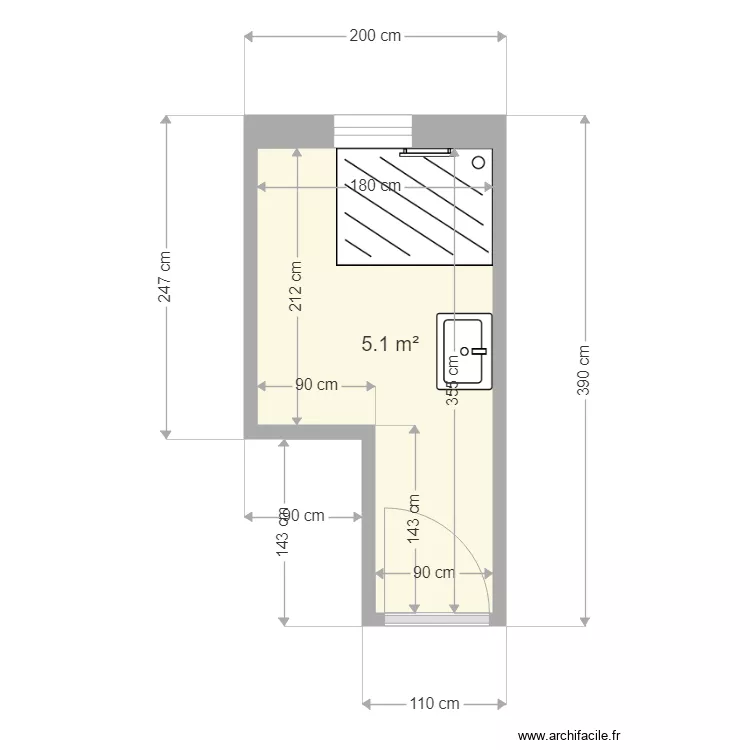 Lassaigne sdb apres. Plan de 