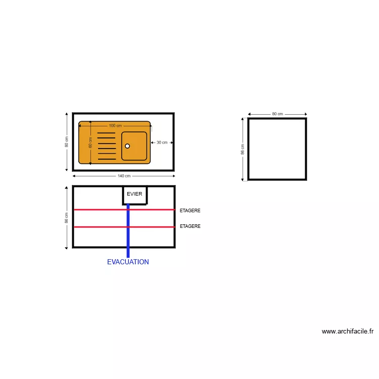 EVIER EXTERIEUR. Plan de 