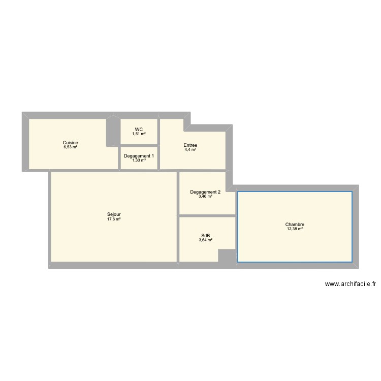 Plan Initial. Plan de 0 pièce et 0 m2