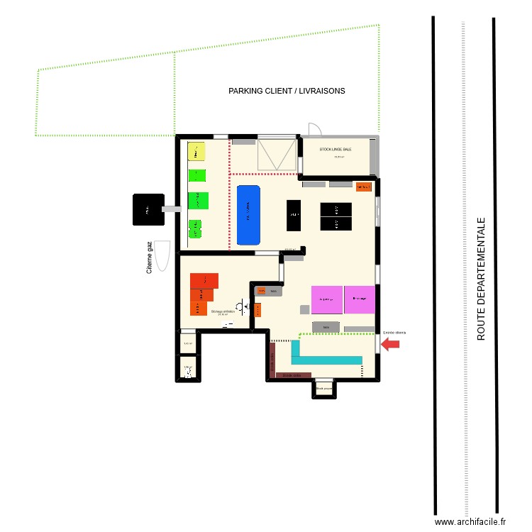 Local bray CALK. Plan de 6 pièces et 170 m2