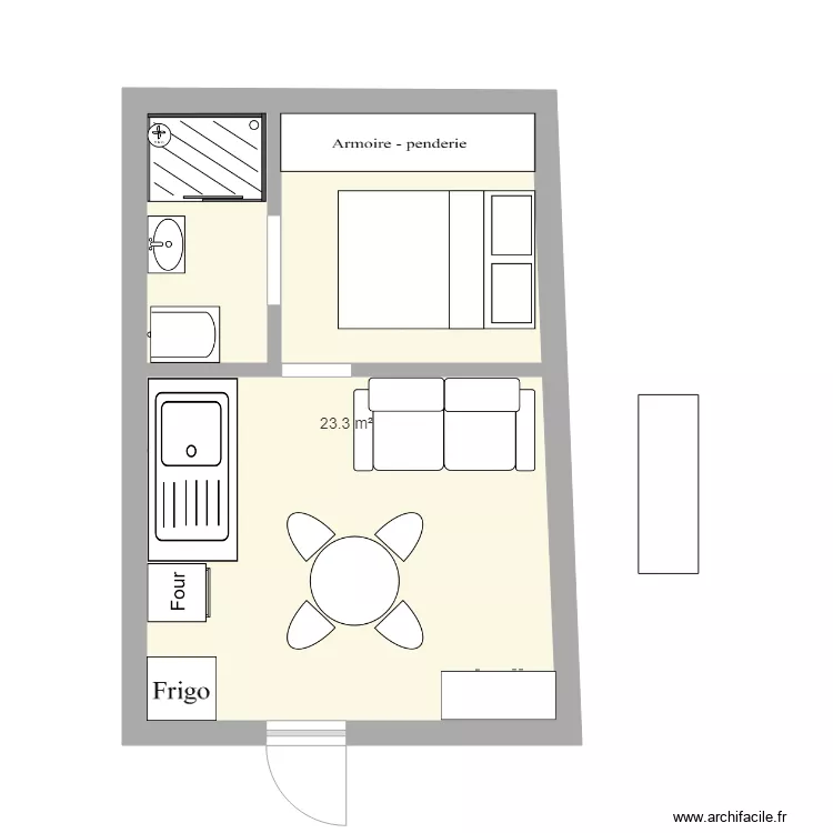 Plan studio 1. Plan de 