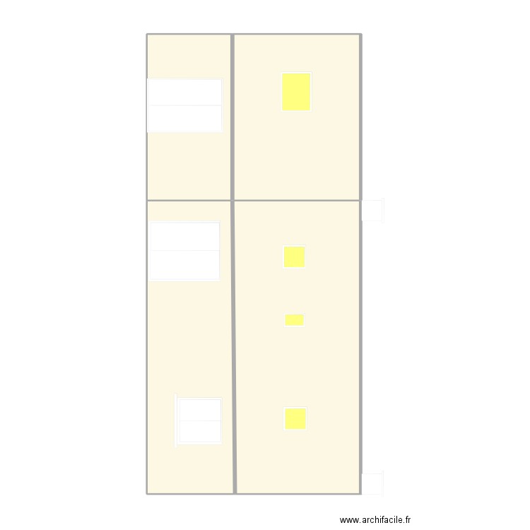 Façade SUD projet 2. Plan de 4 pièces et 84 m2