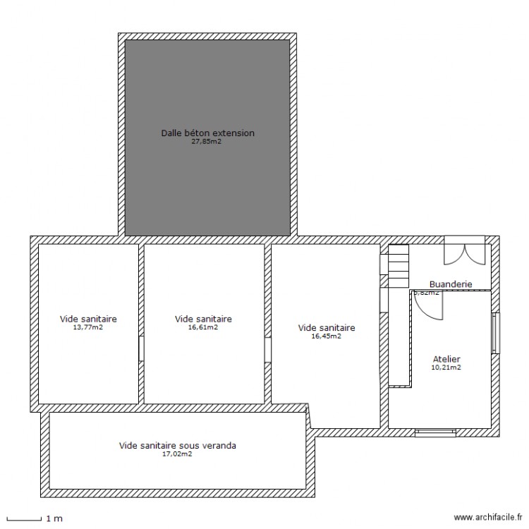 Vide sanitaire et rdc. Plan de 0 pièce et 0 m2