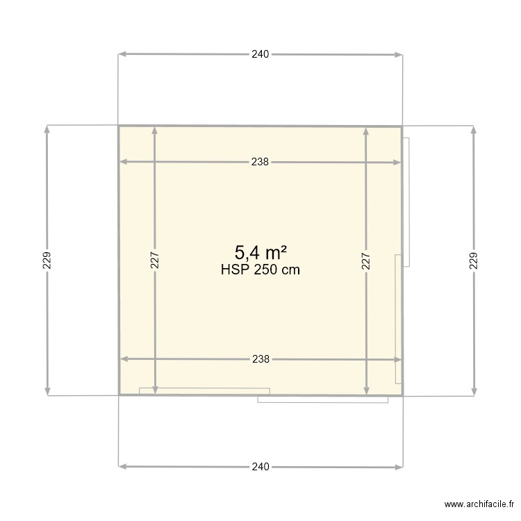 veranda. Plan de 1 pièce et 5 m2