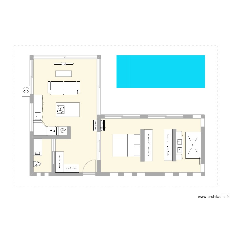 villa 2. Plan de 1 pièce et 63 m2