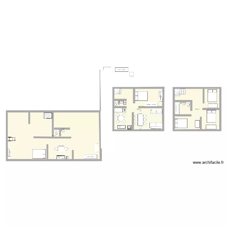 Plan rez de chauss&eacute; 3D. Plan de 
