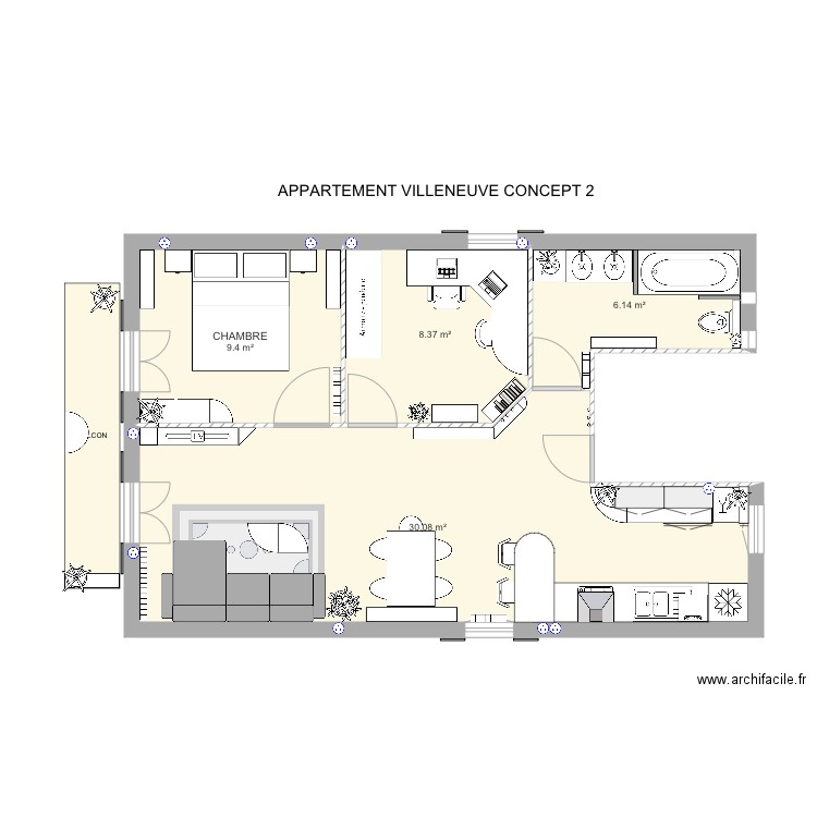 APPARTEMENT VILLENEUVE CONCEPT 2. Plan de 0 pièce et 0 m2