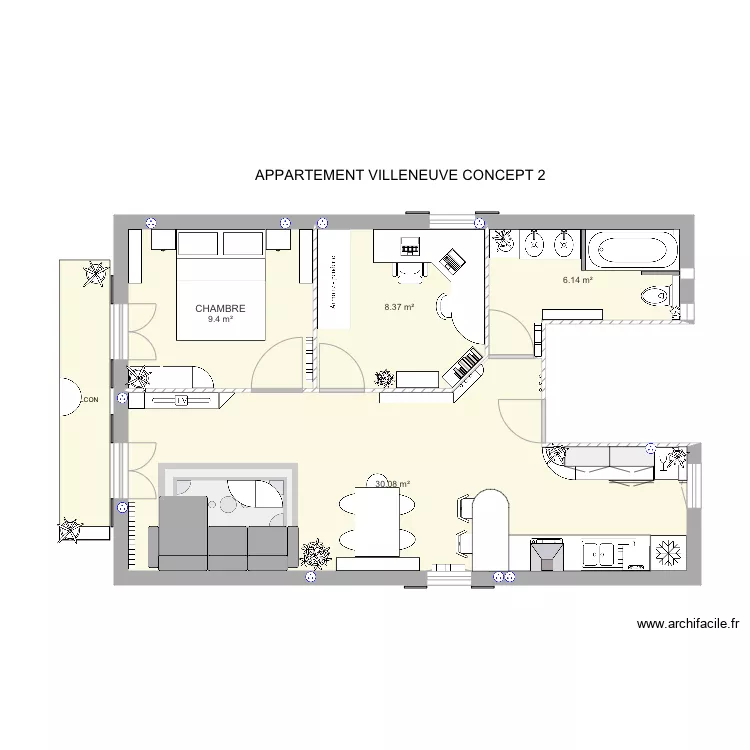 APPARTEMENT VILLENEUVE CONCEPT 2. Plan de APPARTEMENT VILLENEUVE CONCEPT 2. Plan de