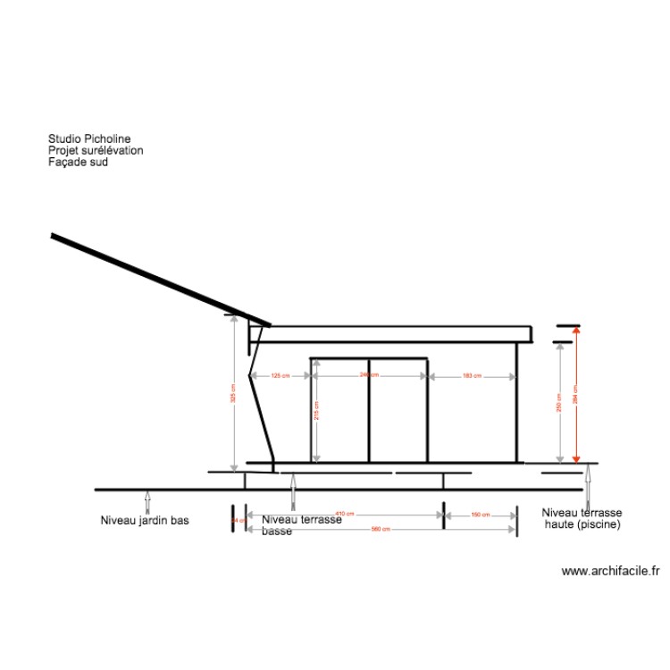 Studio Picholine Projet Fa&ccedil;ade Sud 02 18 6. Plan de 0 pièce et 0 m2