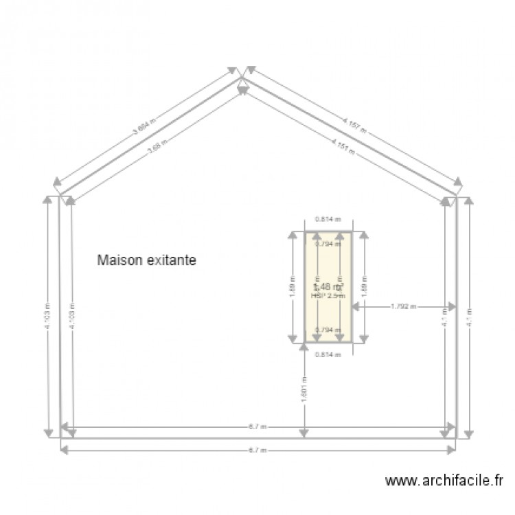 LEBRUN Pierre    PIGNON DROIT maison exitante. Plan de 0 pièce et 0 m2