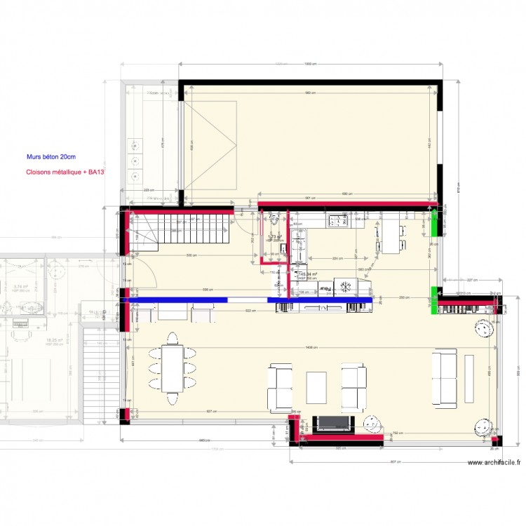 cuisine3 cloisons. Plan de 0 pièce et 0 m2