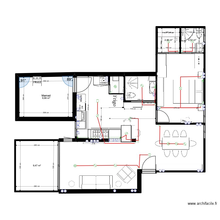 plan vierge mira herzliya 3. Plan de 4 pièces et 24 m2