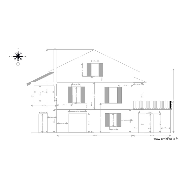 Mams Façade Sud avec extension 01. Plan de 0 pièce et 0 m2