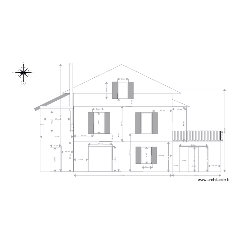 Mams Fa&ccedil;ade Sud avec extension 01. Plan de 
