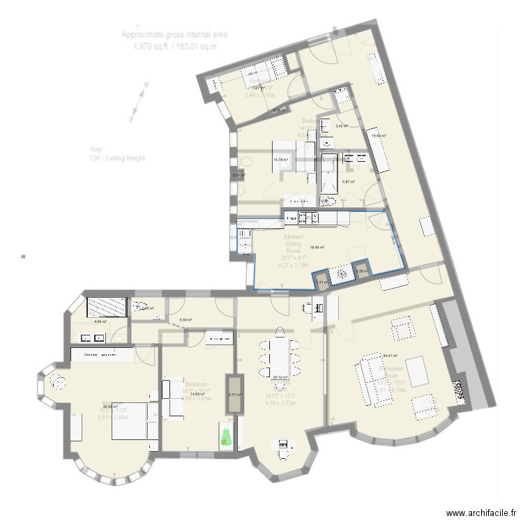 FitzJames 19. Plan de 0 pièce et 0 m2