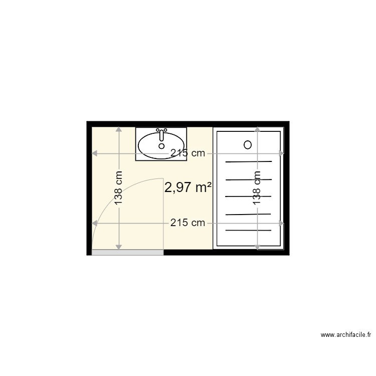 LAIDET CECILE . Plan de 1 pièce et 3 m2