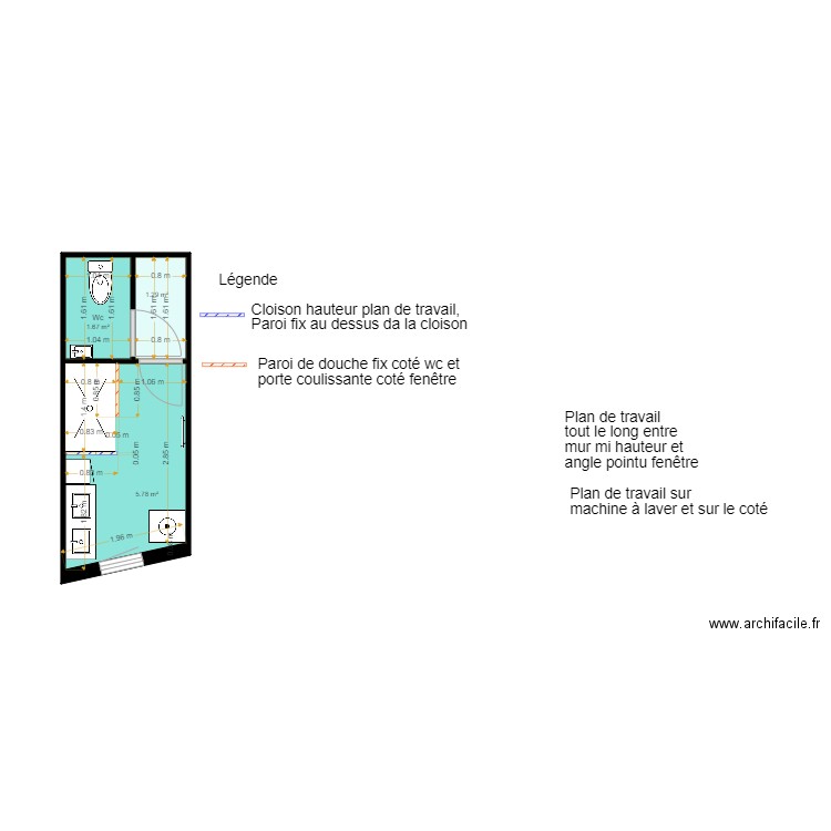 MILLET Sylvine. Plan de 15 pièces et 44 m2