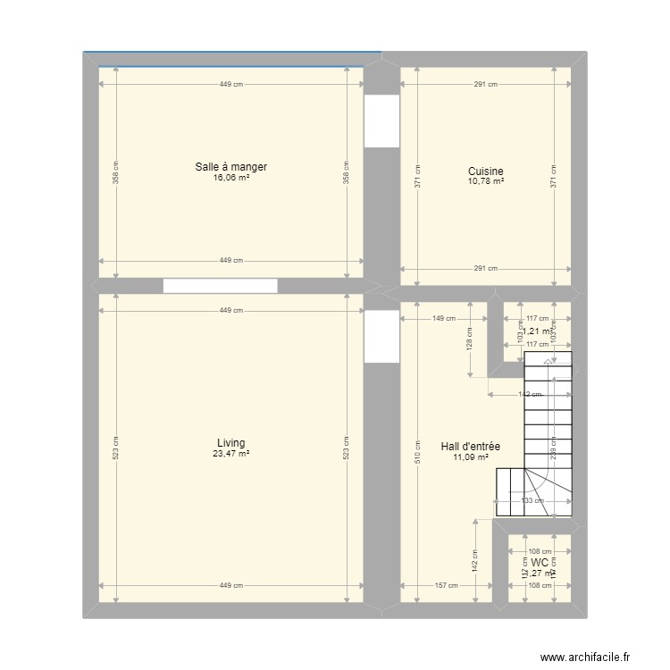 Sandweiler. Plan de 6 pièces et 64 m2