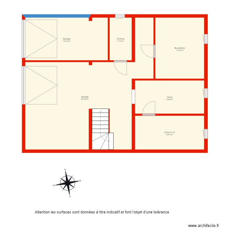 BI 3460 sous sol non côté. Plan de 0 pièce et 0 m2