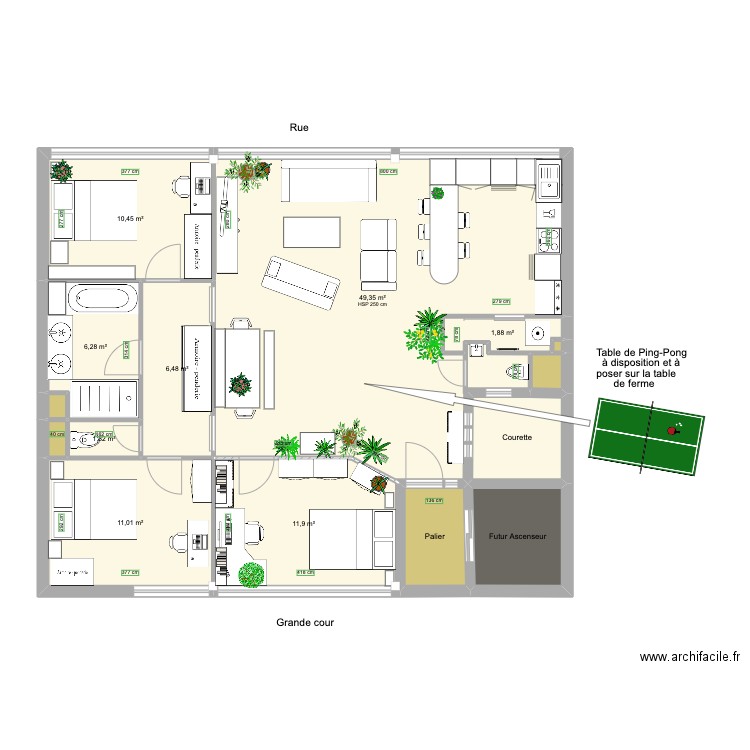 JLT 5. Plan de 15 pièces et 111 m2