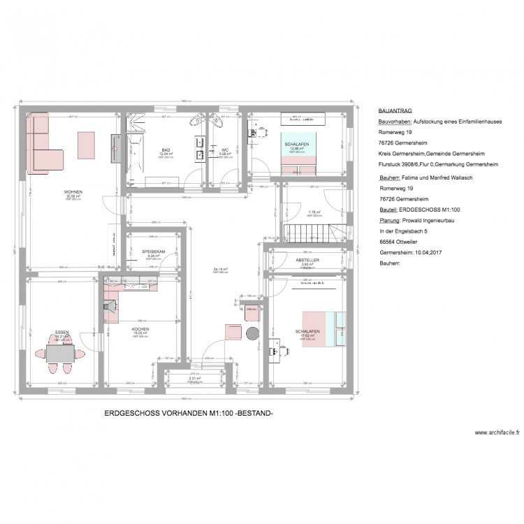 Wallasch 1 er etage projet N4. Plan de 0 pièce et 0 m2