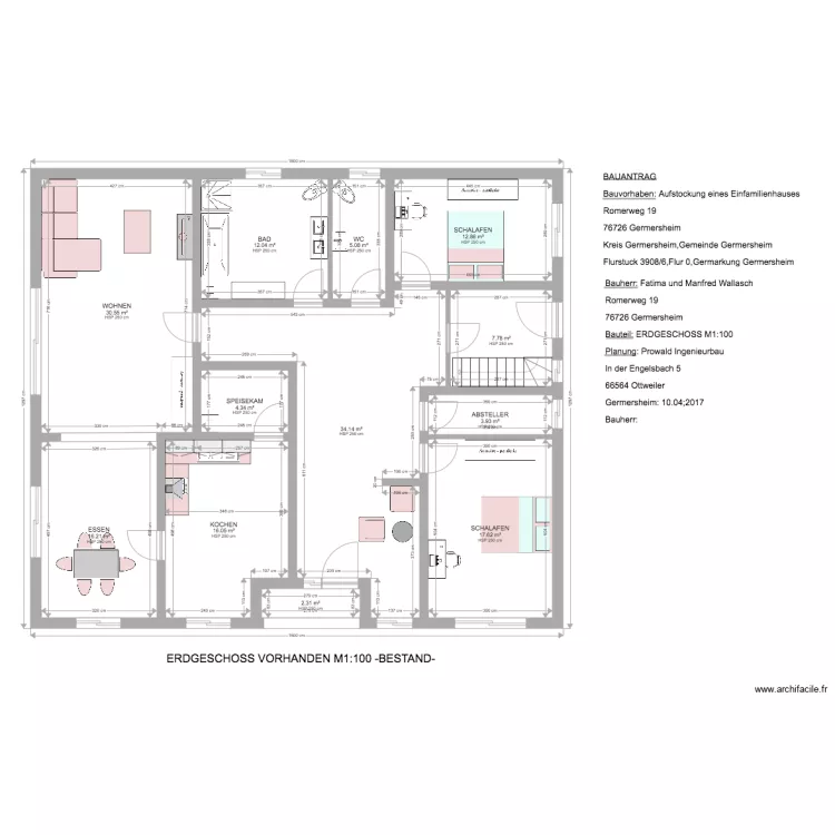 Wallasch 1 er etage projet N4. Plan de 