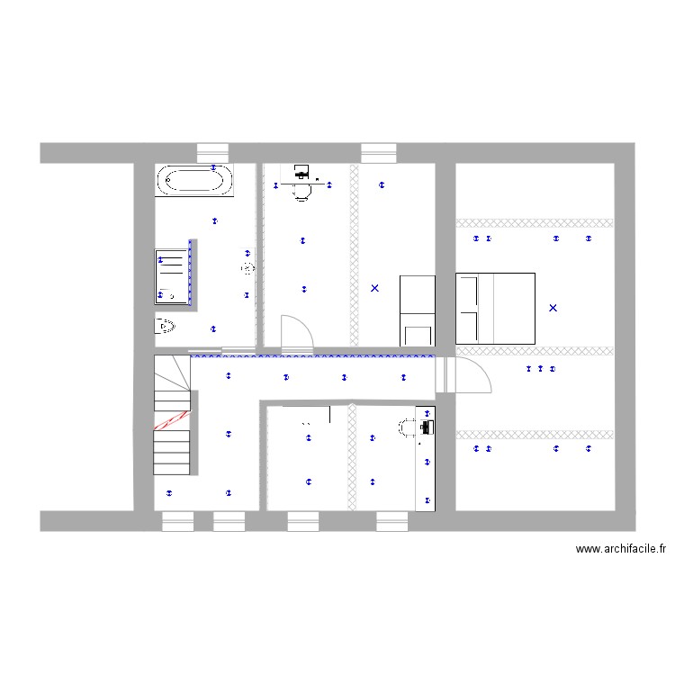 Chantier Aubel étage. Plan de 0 pièce et 0 m2