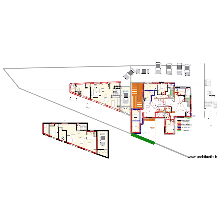 EXISTANT MARIE CURIE. Plan de 96 pièces et 435 m2