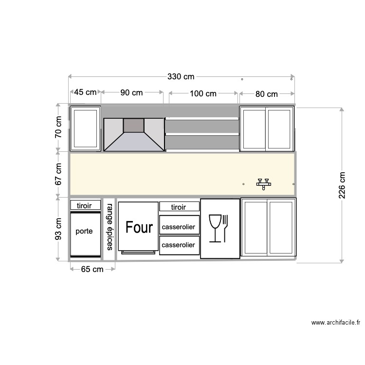 façade cuisine 25 avril 21. Plan de 0 pièce et 0 m2