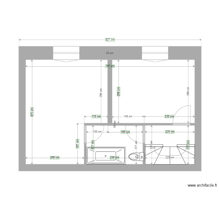 1er étage. Plan de 0 pièce et 0 m2