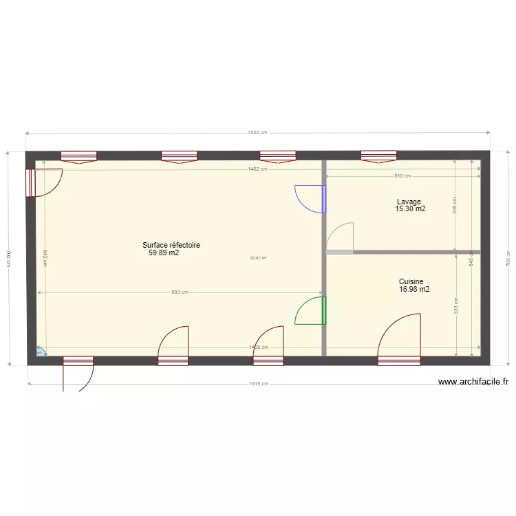 Transformation école en cantine. Plan de Transformation école en cantine. Plan de