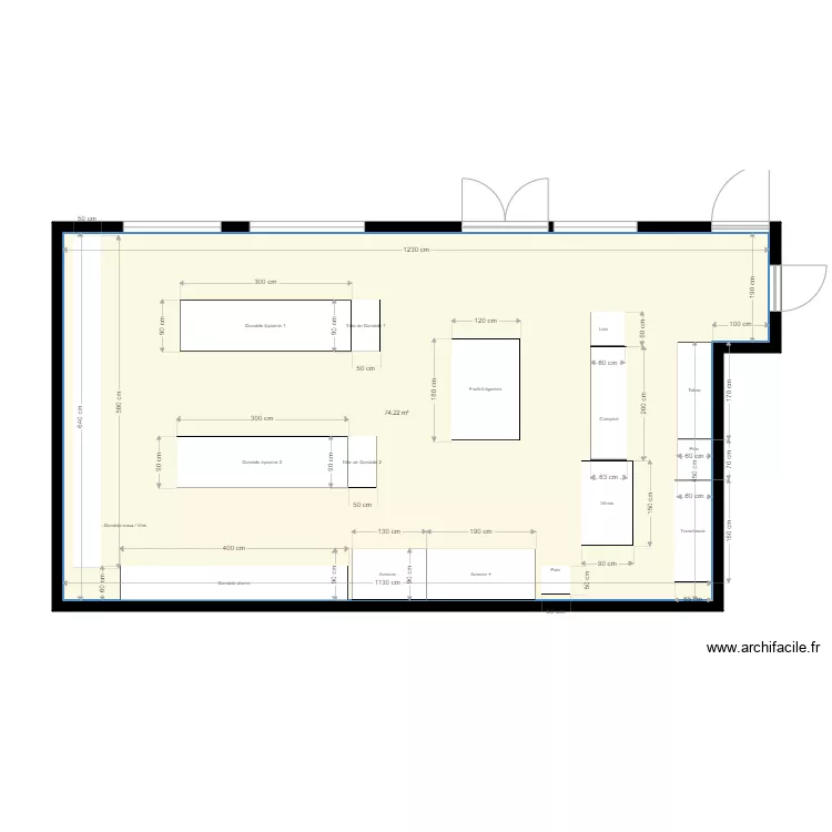 plan &eacute;picerie 2. Plan de 