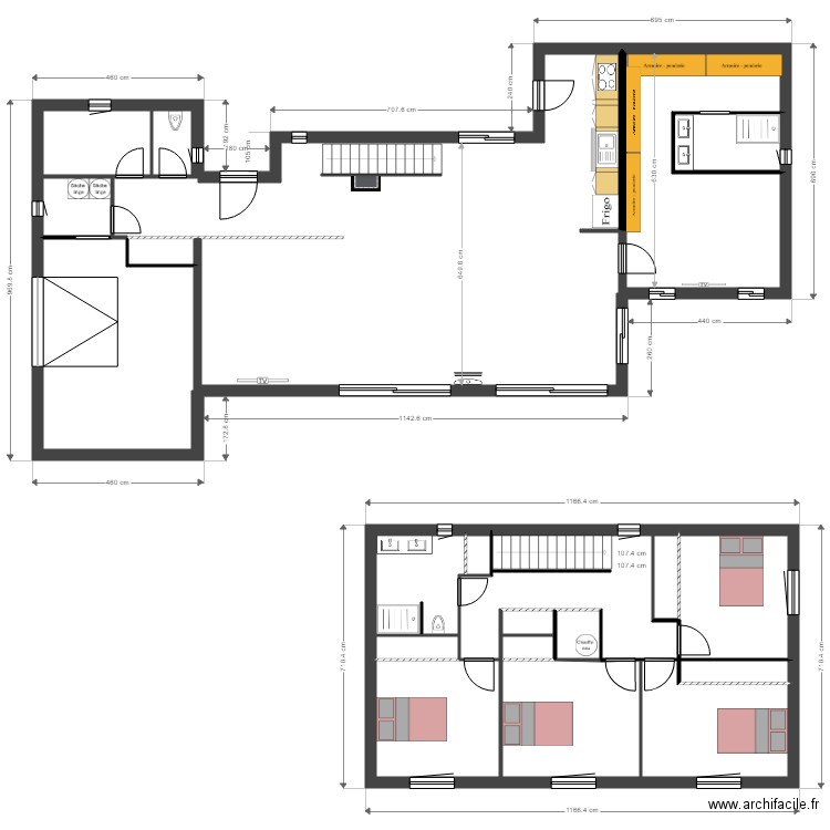 plan huisserie. Plan de 21 pièces et 205 m2